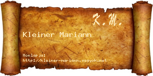 Kleiner Mariann névjegykártya