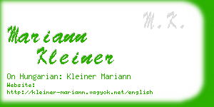 mariann kleiner business card